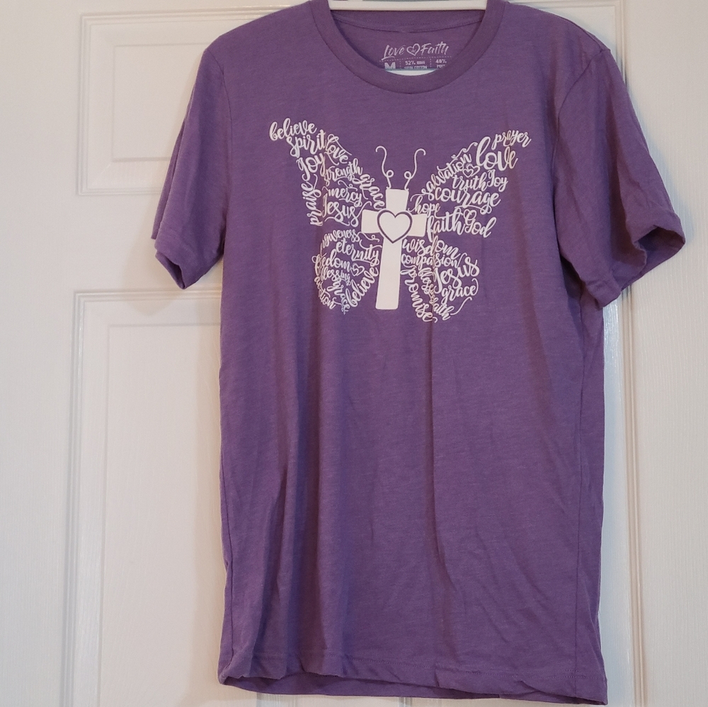 Love In Faith t-shirt purple M